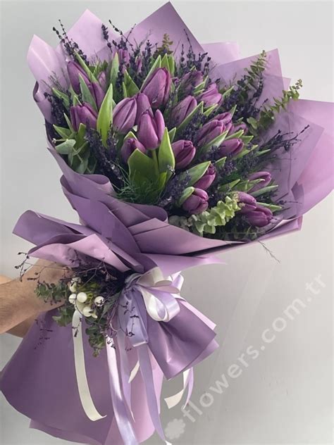 50 Purple Tulip Bouquet