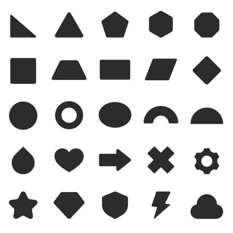 Basic geometric shapes set 2132100 Vector Art at Vecteezy