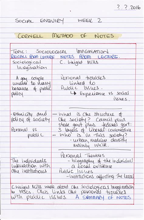 Methods of Note taking - Note taking in lectures and tutorials ...