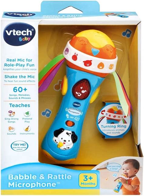 Vtech Baby Babble and Rattle Microphone Kids Toy, 60+ Songs, Melodies ...