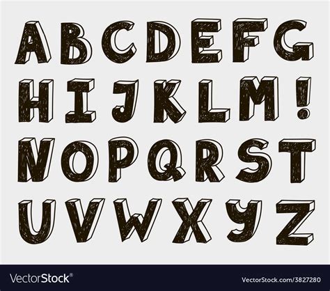 Hand drawn doodle letters set Royalty Free Vector Image