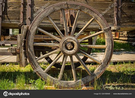 Old Vintage Weathered Wooden Wagon Wheel Wagon Stock Photo by ...