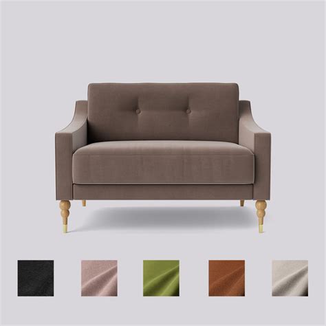 Swoon - Reyna - Love Seat - Brown - Easy Velvet by Swoon | ufurnish.com