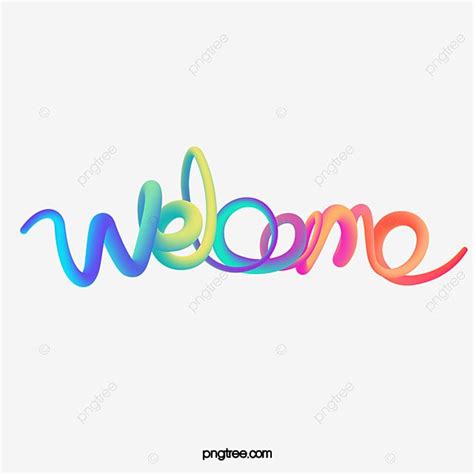 Welcome Font Clipart PNG Images, Colorful Welcome Font Lines, Welcome ...