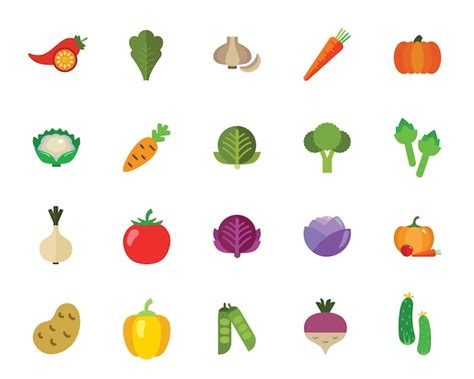 Free Vector | Vegetables icon set