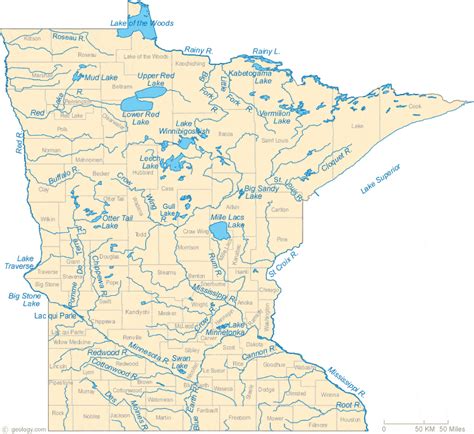 Minnesota State Map Of Lakes - Dennie Guglielma