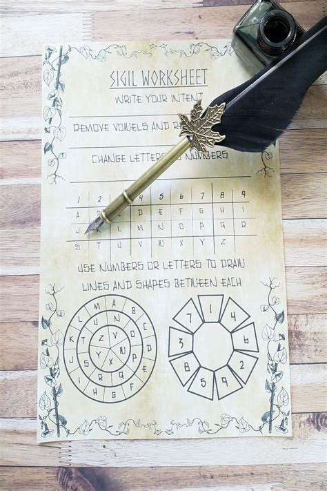 Printable Custom Sigil Worksheet | Grimoire Page | Book of Shadows PDF ...