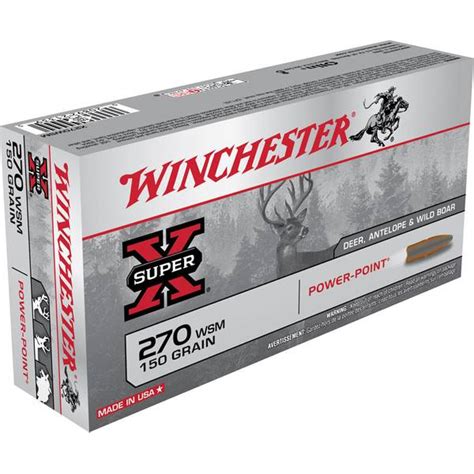 Winchester 270 WSM Power - Point Centerfire Rifle Ammo - X270WSM ...