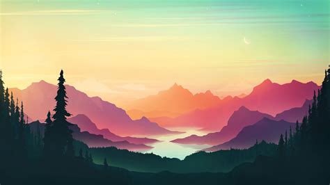 #4.3289, Mountain, Scenery, Landscape, Sunset, 4K Wallpaper