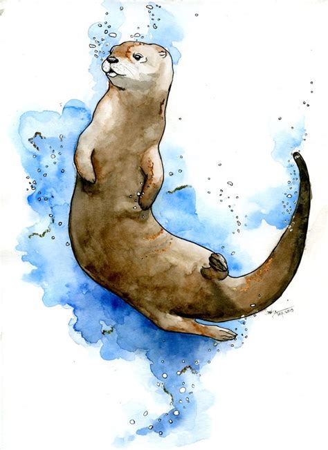 ILLUSTRATION | Otter art, Animal drawings, Otters