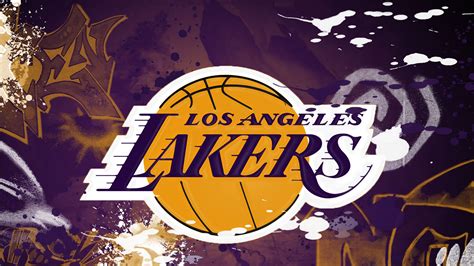 Los Angeles Lakers Logo In Purple Paint Background HD Lakers Wallpapers ...