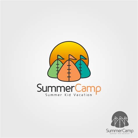 Premium Vector | Kid summer camp logo template