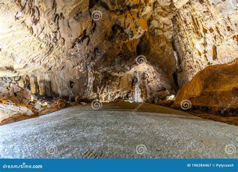 Illuminated Picturesque Karst Rock Formations in Balcarka Cave ...