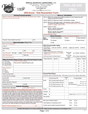 Fillable Online BRCA Test Requisition Form - Medical Diagnostic ...