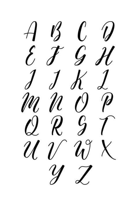 Cursive Calligraphy Alphabet Letter Printables