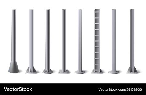 Metal poles steel construction pole aluminum Vector Image