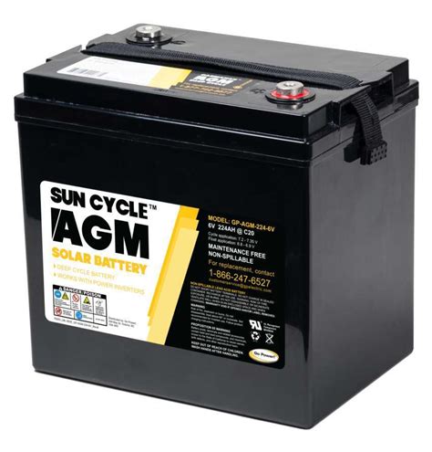 6 Volt Sun Cycle AGM Solar Battery | Go Power! Solar for Fleet