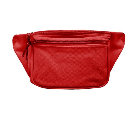 Wholesale Deluxe 3 Pockets Fanny Pack - Red | DollarDays