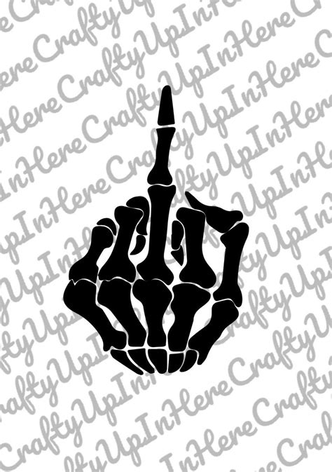 Skeleton Middle Finger Decal - Etsy