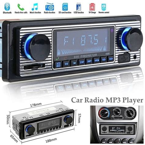 Bluetooth Vintage Car Radio MP3 Player Stereo USB AUX Classic Car ...