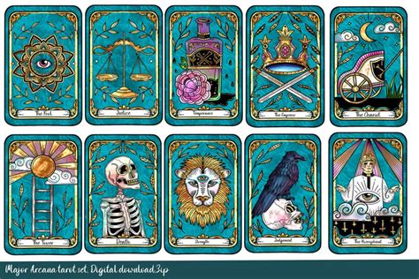 Major Arcana tarot cards full colour