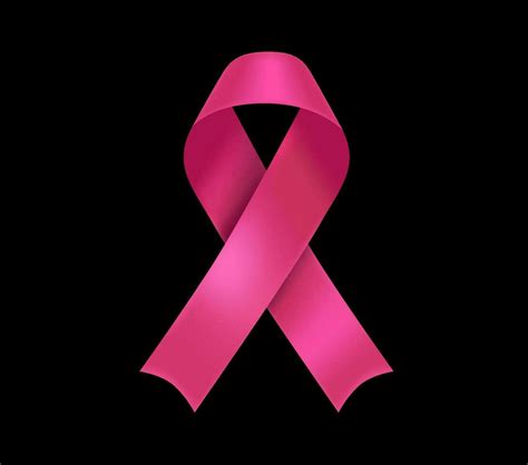 Breast cancer awareness symbol. Pink ribbon isolated on black ...