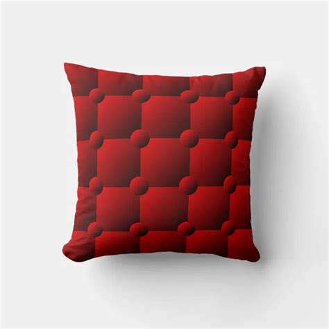 Ruby red quilt pattern throw pillow | Zazzle