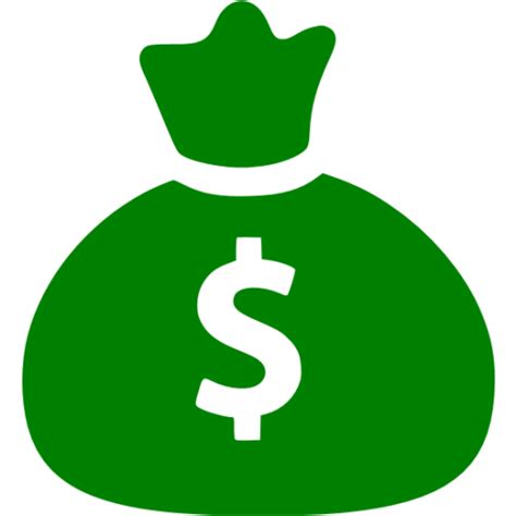 Green money bag icon - Free green money bag icons