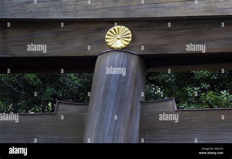 Detail of Meiji shrine torii entrance gate Stock Photo - Alamy