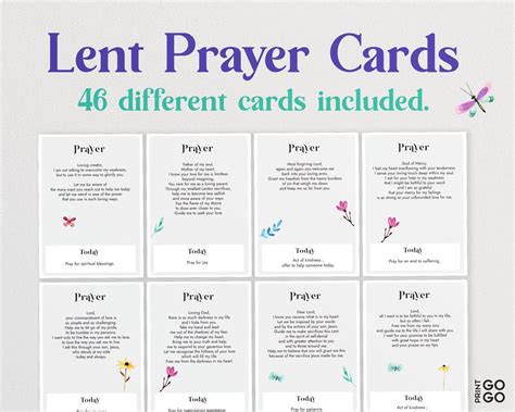 Lent Prayer Cards Daily Lenten Cards for Adults and Children | Etsy