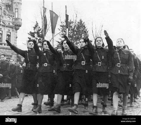 Parade of female members of the 'Iron Guard' Stock Photo - Alamy