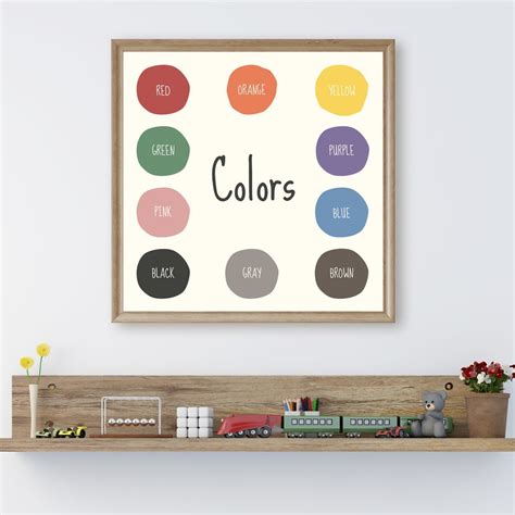 Color Chart Poster primary Colors Educational Posterlearning ...