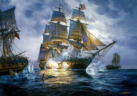 Maritime Painting, Maritime Art, Bateau Pirate, Uss Constitution, Sea ...