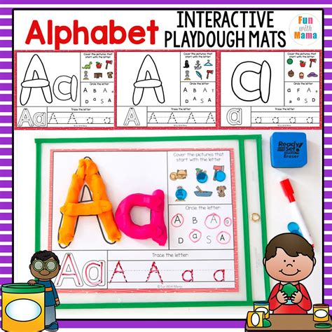 Preschool Alphabet Letters Playdough Mats