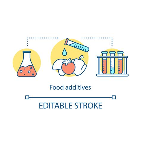 Food additives concept icon. Unhealthy, harmful ingredients idea thin ...