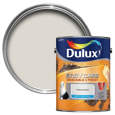 Dulux Easycare Polished Pebble Matt Emulsion Paint 5L | Departments ...