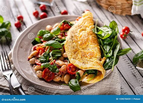 Bio healthy egg omelette stock image. Image of fried - 159078459