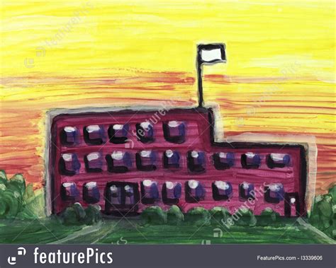 School Building Painting at PaintingValley.com | Explore collection of ...