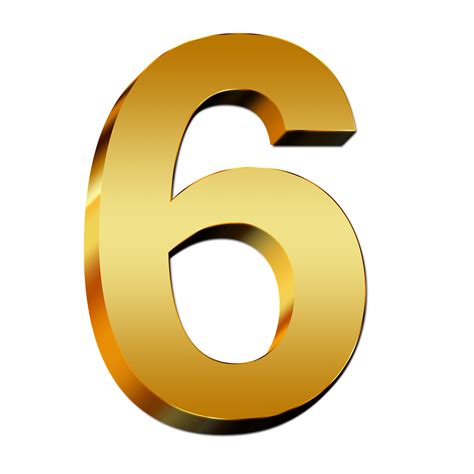 Gold Number 6 transparent PNG - StickPNG