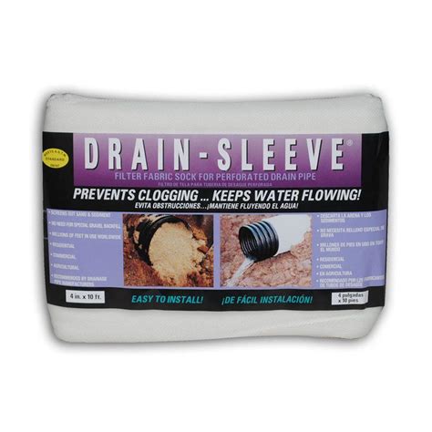 Drain-Sleeve 4 in. x 10 ft. Filter Sock-04010-12 - The Home Depot