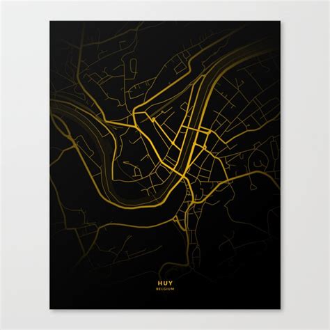 Huy City in Belgium Map - Minimal City Maps Canvas Print by Kaeda ...