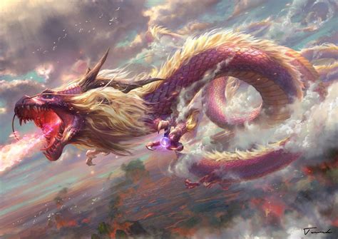 Chinese Dragon, T SWCK | Elemental dragons, Mythical creatures art ...