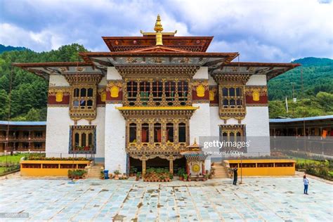 Stock Photo : Traditional Bhutanese temple architecture, Bhutan ...