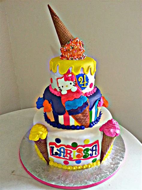 Hello Kitty Ice Cream Cake Theme - CakeCentral.com