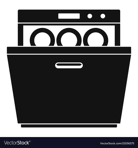 Modern dishwasher icon simple style Royalty Free Vector