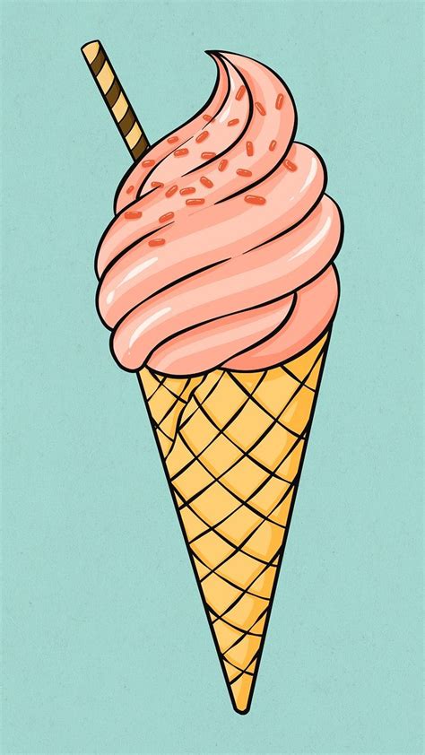 Psd vintage ice cream dull colorful cartoon illustration | free image ...