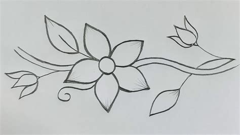 Art Simple Flower Drawing Designs - canvas-brah