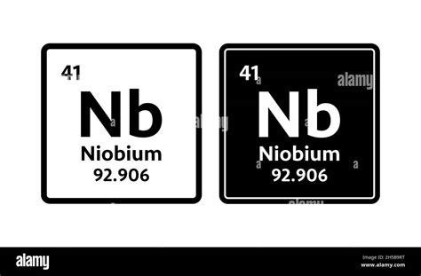 Niobium symbol. Chemical element of the periodic table. Vector stock ...