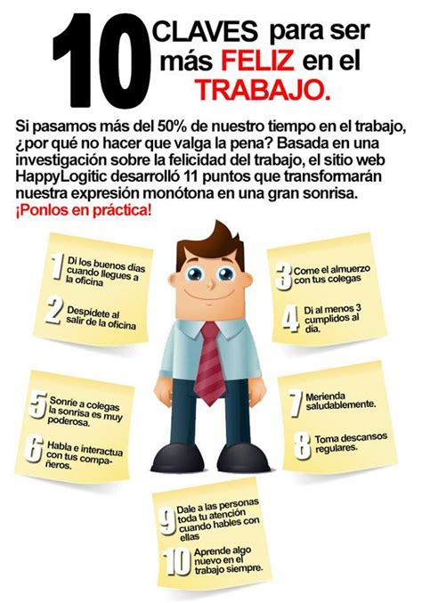 10 consejos para ser más feliz en el trabajo #infografia #infographic # ...