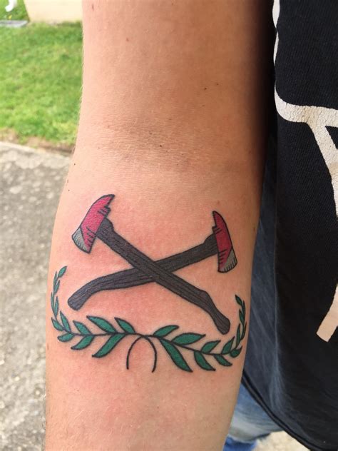 American traditional fire axes by Mikey @ Electric Anchor Tattoo Co. in ...